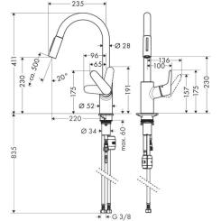 Мойка кухонная Hansgrohe S520-F480 + зміш. Focus M41 Фото 9