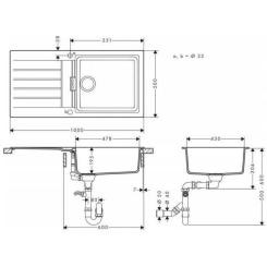Мойка кухонная Hansgrohe S520-F480 + зміш. Focus M41 Фото 8