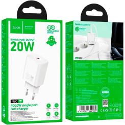 Зарядное устройство HOCO N60 Gentle USB-C PD20W White Фото 3