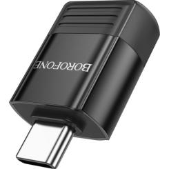Переходник BOROFONE BV18 USB to USB-C M USB3.0 Black Фото 1
