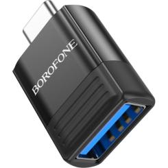 Переходник BOROFONE BV18 USB to USB-C M USB3.0 Black Фото 2