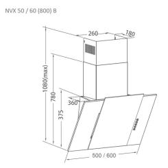 Вытяжка кухонная Pyramida NVX 60 (800) B XBL Фото 6