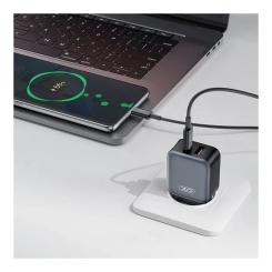 Зарядное устройство XO L154 USB-C PD20W + USB-A QC3.0 Black Фото 3