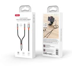 Переходник XO USB-C to 2x3.5mm F 1.0m NB-R269B black Фото 3