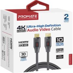 Кабель мультимедийный Promate HDMI M to HDMI M 10.0m V2.0 black Фото 1