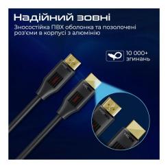 Кабель мультимедийный Promate HDMI M to HDMI M 10.0m V2.0 black Фото 2