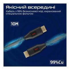 Кабель мультимедийный Promate HDMI M to HDMI M 10.0m V2.0 black Фото 3