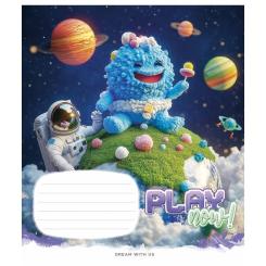 Тетрадь Школярик Play now 12 аркушів коса лінія Фото 1