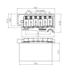 Бридж для гитары Paxphil WVPSB Chrome Фото 1