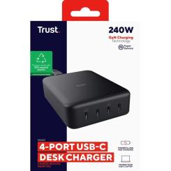 Зарядное устройство Trust Maxo 4xUSB-C PD240W GaN Black Фото 5