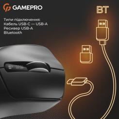 Мышка GamePro Genesis Ranker Wireless/Bluetooth/USB Black Фото 1