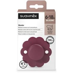 Пустышка Suavinex Wonder фізіологічна, 6-18 місяців, бордова Фото 2