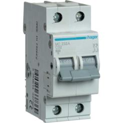 Автоматический выключатель Hager 2-п. C 32A (6kA) 2M (A) Фото