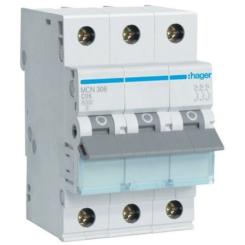 Автоматический выключатель Hager 3-п. C 6A (6kA) 3M (B) Фото