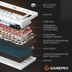 Клавиатура GamePro Genesis Warden MK160BL Outemu Swithes USB White Фото 4