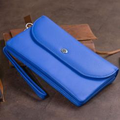Кошелек ST Leather Из кожи Синий Фото 10