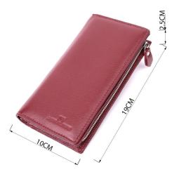 Кошелек ST Leather З натуральної шкіри Бордовий Фото 2