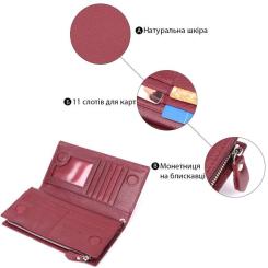 Кошелек ST Leather З натуральної шкіри Бордовий Фото 3