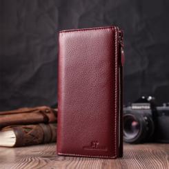 Кошелек ST Leather З натуральної шкіри Бордовий Фото 8