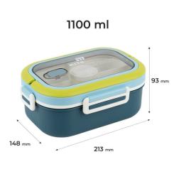 Ланч-бокс Kite з розділювачем 1100 мл, синій Фото 1
