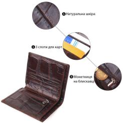 Портмоне Canpellini Из натуральной кожи Коричневое Фото 3