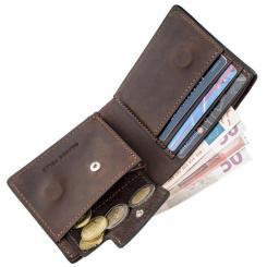 Портмоне Grande Pelle Унисекс на магните Коричневое Фото 5