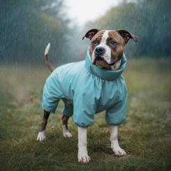 Дождевик для животных WAUDOG Clothes водонепроницаемый M35 голубой Фото 3