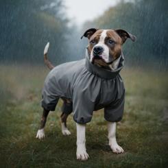 Дождевик для животных WAUDOG Clothes водонепроникний M47 сірий Фото 3
