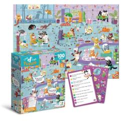 Пазл DoDo Ищи и находи Кошачье кафе, 100 элементов Фото 1