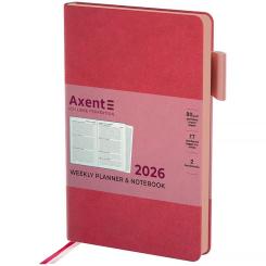 Еженедельник Axent датированный 2026 Partner Soft Muse 125х195, розов Фото
