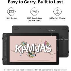 Графический планшет Huion Kamvas 13 Gen 3 Black + рукавичка Фото 5