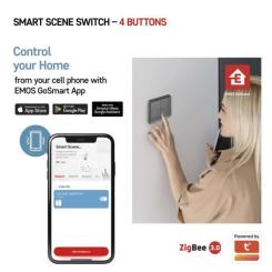 Умный выключатель EMOS H5016 4 buttons ZigBee 3.0 Black Фото 9