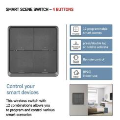 Умный выключатель EMOS H5016 4 buttons ZigBee 3.0 Black Фото 8