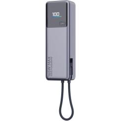 Батарея универсальная Xiaomi 10000mAh 165W Integrated Cable grey Фото 1