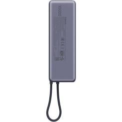 Батарея универсальная Xiaomi 10000mAh 165W Integrated Cable grey Фото 4