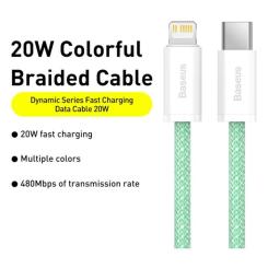 Дата кабель Baseus USB-C to Lightning 2.0m 20W green Фото 1