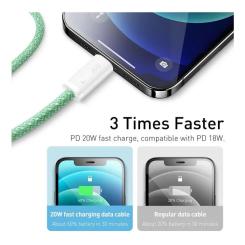 Дата кабель Baseus USB-C to Lightning 2.0m 20W green Фото 2