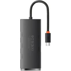 Концентратор Baseus USB-C to 4xUSB 3.0 0.25m black Фото 1