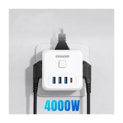 Зарядное устройство Essager 3xUSB + 1xUSB-C 7-in-1 white Фото 3
