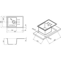 Мойка кухонная Kroner KompositGRB-6243 Фото 6