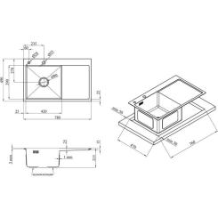 Мойка кухонная Kroner Geburstet-7849LHM Фото 8