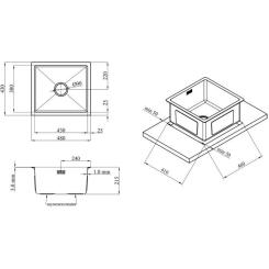 Мойка кухонная Kroner Geburstet-4843HM Фото 7