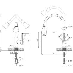 Смеситель Kroner Kuche-C132RED Фото 8