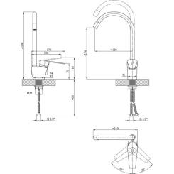 Смеситель Kroner Odra-C032BLK Фото 6