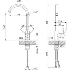 Смеситель Kroner Klassisch-SCH035B Фото 8