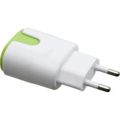 Зарядное устройство Patron 2xUSB 2.0 2A/1A white/green Фото 1