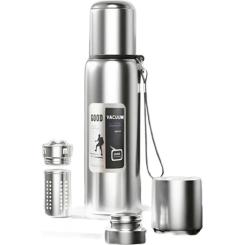 Термос Merlion з ситечком та чашкою 2 л, сталевий Фото