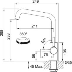 Смеситель Franke Lina U Фото 3