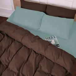 Постельное белье MirSon 006-003 Menthol/Brown Фланель 2x143x210 Сімейний Фото 6