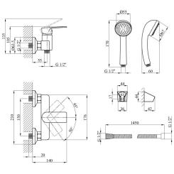 Душевой гарнитур Agua Merida-C050 Фото 5
